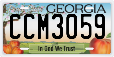 GA license plate CCM3059