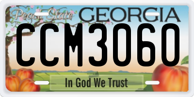 GA license plate CCM3060