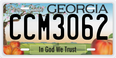 GA license plate CCM3062