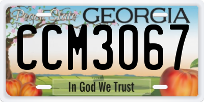 GA license plate CCM3067