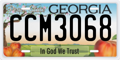 GA license plate CCM3068