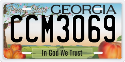 GA license plate CCM3069