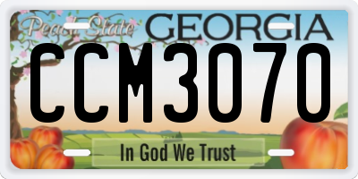GA license plate CCM3070