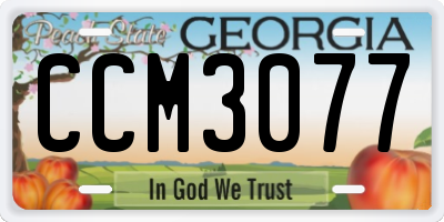 GA license plate CCM3077