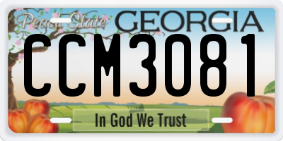 GA license plate CCM3081