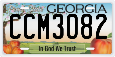 GA license plate CCM3082