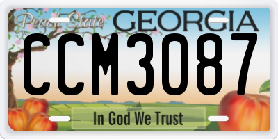 GA license plate CCM3087