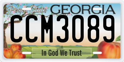 GA license plate CCM3089