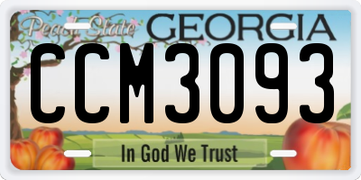 GA license plate CCM3093