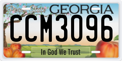 GA license plate CCM3096