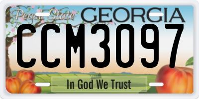 GA license plate CCM3097