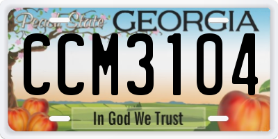 GA license plate CCM3104