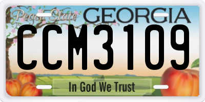 GA license plate CCM3109