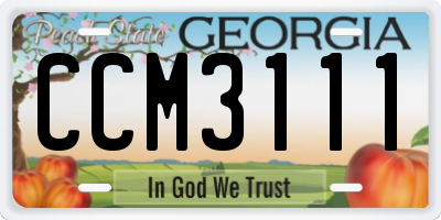GA license plate CCM3111