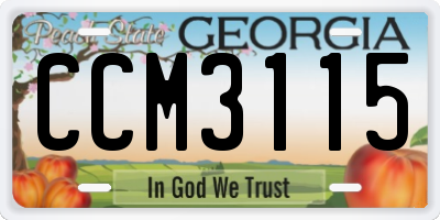 GA license plate CCM3115