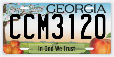 GA license plate CCM3120