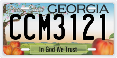 GA license plate CCM3121