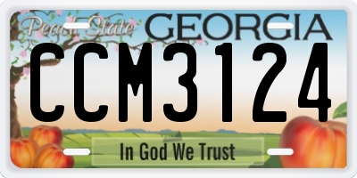 GA license plate CCM3124