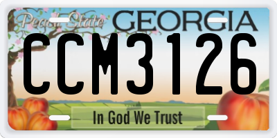 GA license plate CCM3126