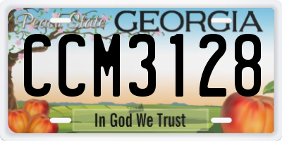 GA license plate CCM3128