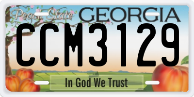 GA license plate CCM3129