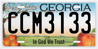 GA license plate CCM3133
