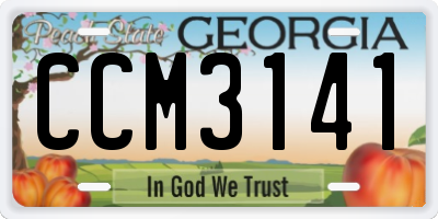 GA license plate CCM3141