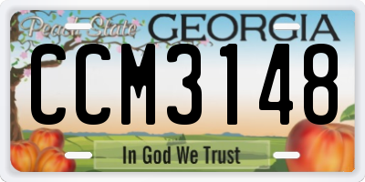 GA license plate CCM3148