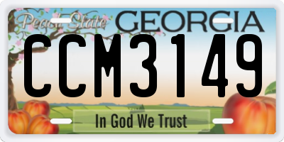 GA license plate CCM3149