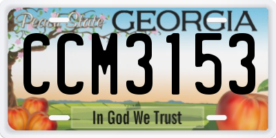 GA license plate CCM3153