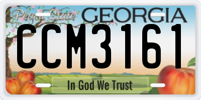 GA license plate CCM3161