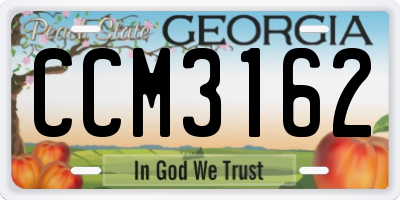 GA license plate CCM3162