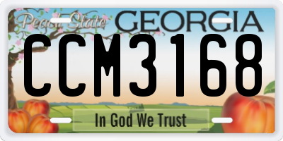 GA license plate CCM3168