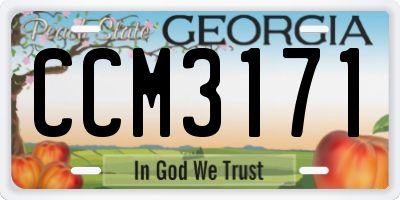GA license plate CCM3171