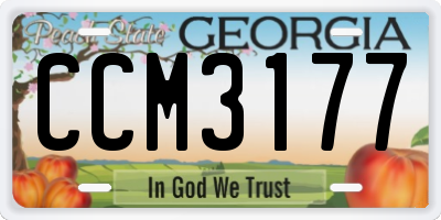 GA license plate CCM3177