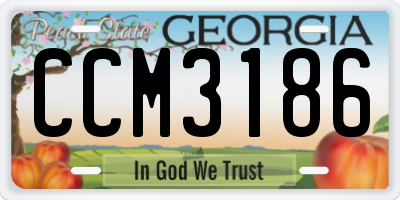 GA license plate CCM3186