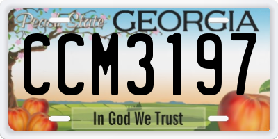 GA license plate CCM3197
