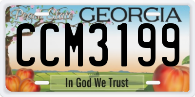 GA license plate CCM3199