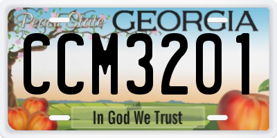 GA license plate CCM3201