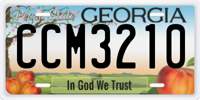 GA license plate CCM3210