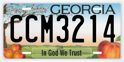 GA license plate CCM3214