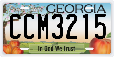 GA license plate CCM3215