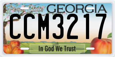 GA license plate CCM3217