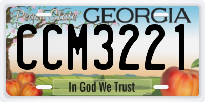 GA license plate CCM3221