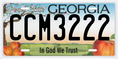 GA license plate CCM3222