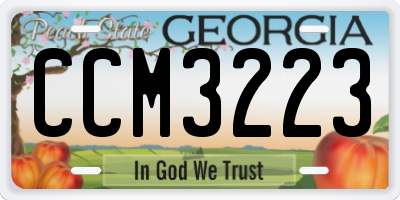 GA license plate CCM3223