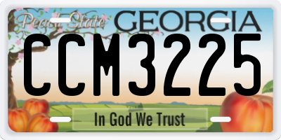 GA license plate CCM3225