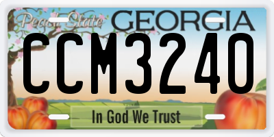 GA license plate CCM3240