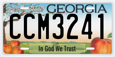 GA license plate CCM3241