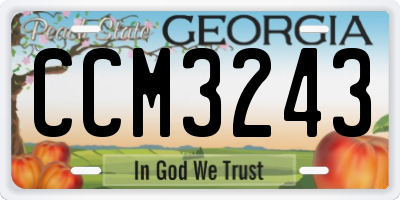 GA license plate CCM3243
